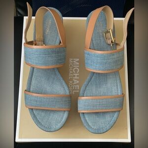 Michael Kors Gillian Mid Wedge Canvas Denim